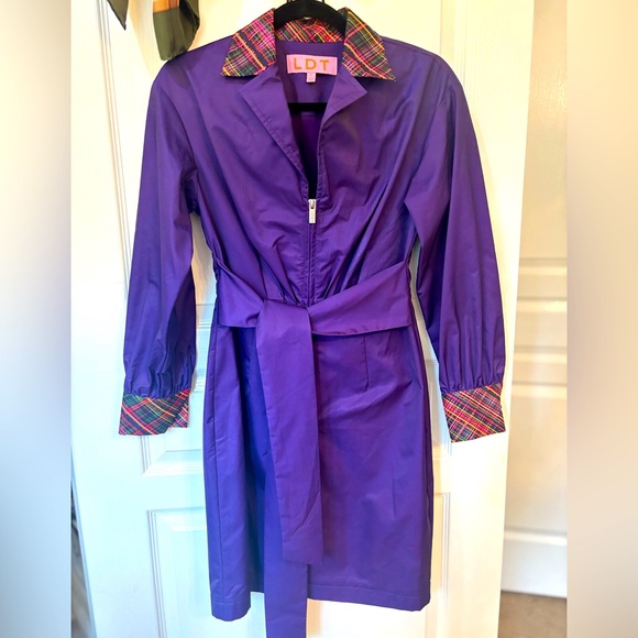 LDT Purple Dress with Plaid Accents size 4